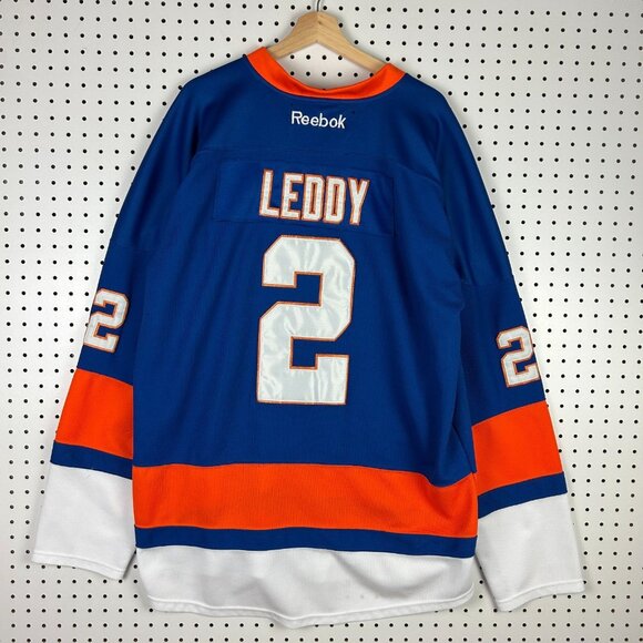 Nick Leddy Islanders Jersey Size 52 CCM NHL Stitched New York Reebok Blue Orange - Picture 2 of 9